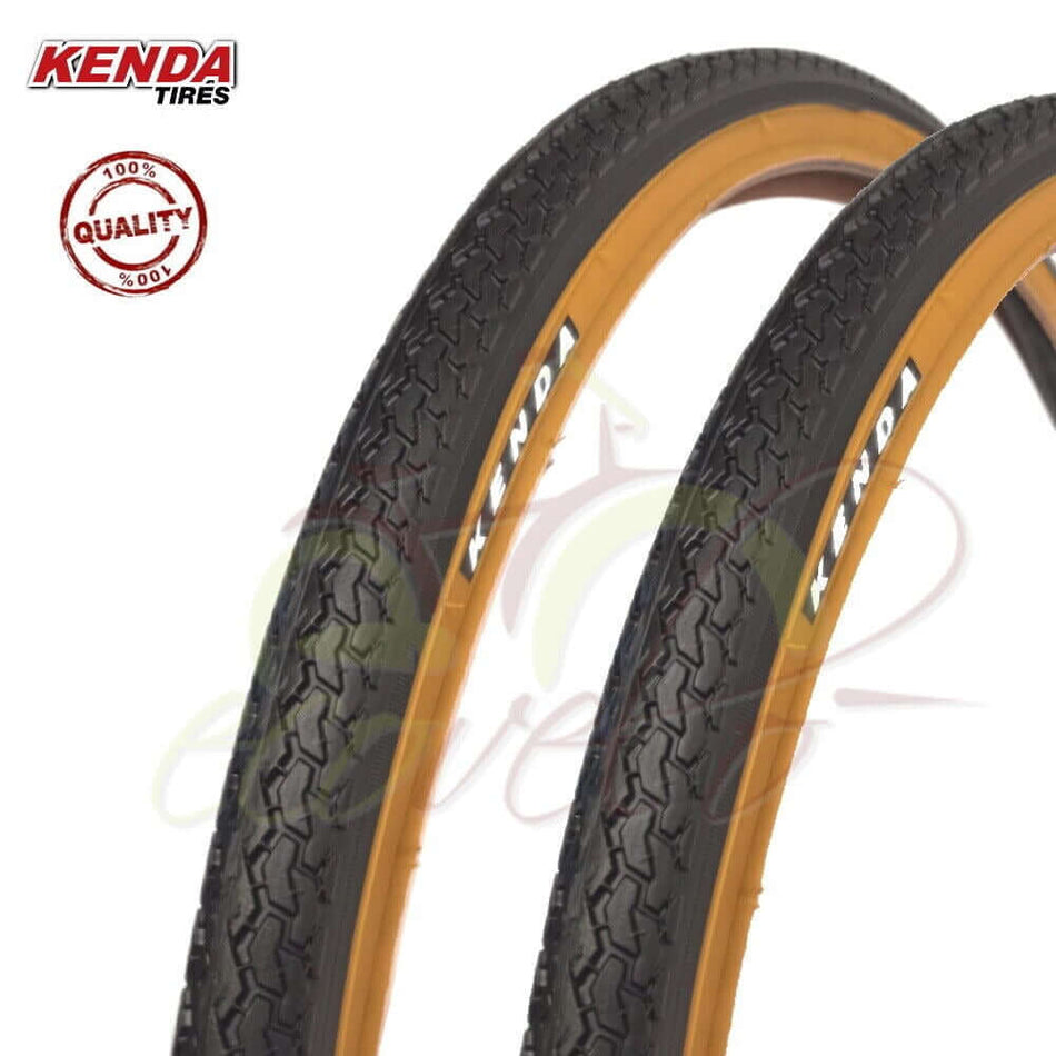 2 Kenda 26x1 3/8 (37-590) black tyres for 