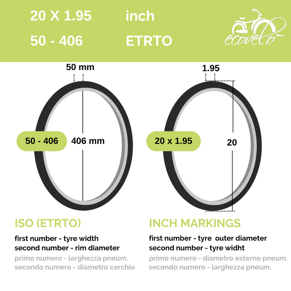 2 copertoni pneumatici italia bici 24 x 1.95 nero gomma mtb