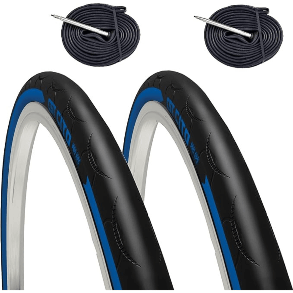 2 road bike tires 700x23c(23-622) + 170 tpi tire tubes for road bike race 