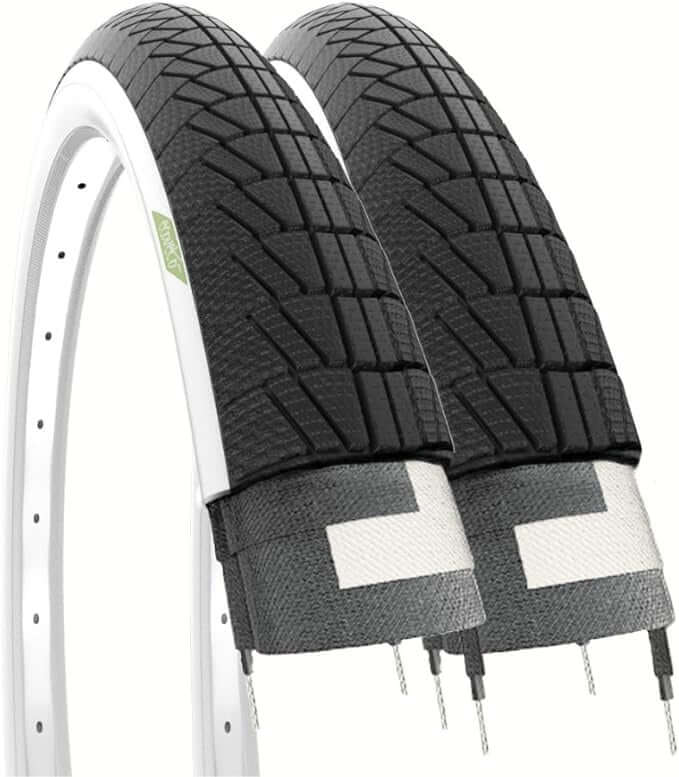 2 tires for graziella 20x1.75 (47-406) white black 