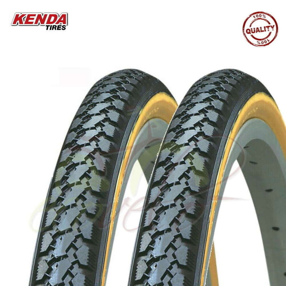 Kit 2 Kenda 700x35 28 5/8 black city bike tires for