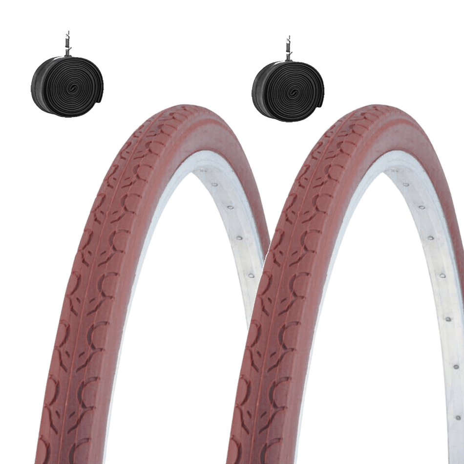 2 Tires 700x35 C + Brown Tire Tubes 28\