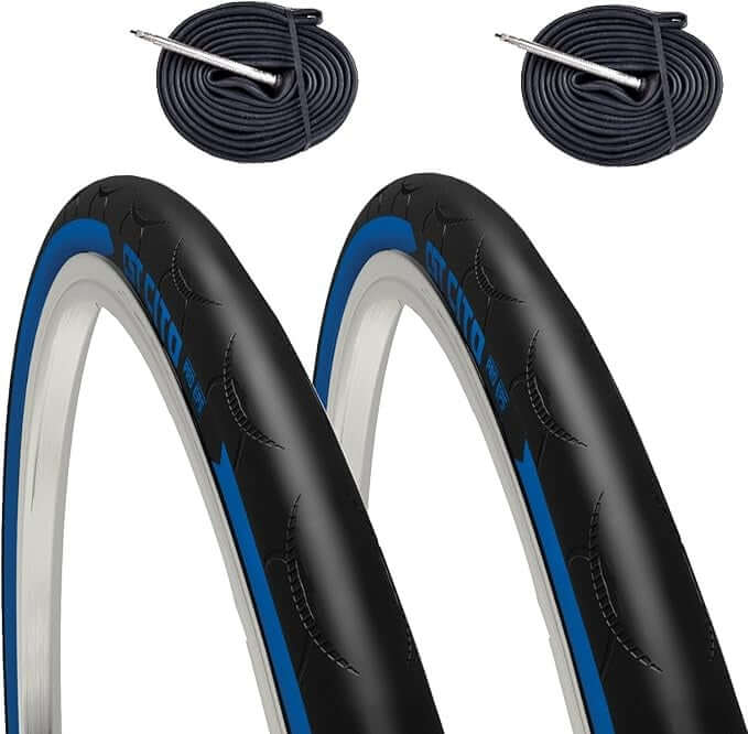 2 road bike tires 700x23c(23-622) + 170 tpi tire tubes for road bike race 