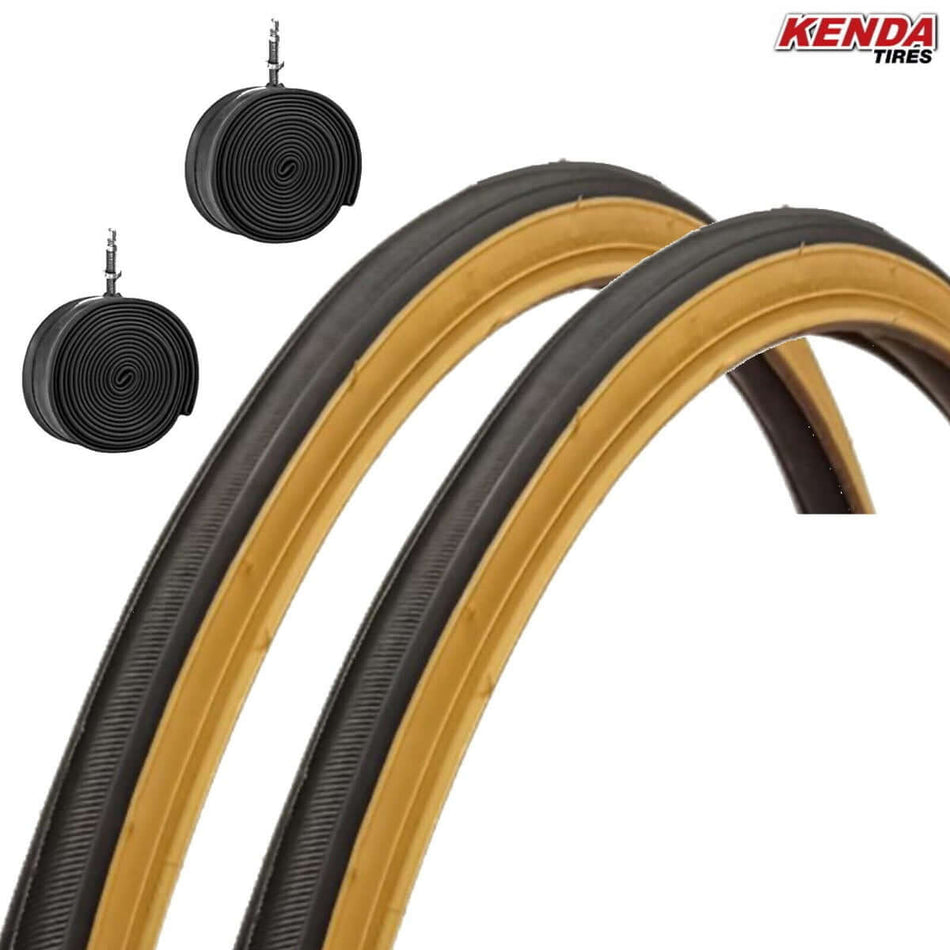 2 tires 700x28c + tubes Kenda black tires for trekking bikes