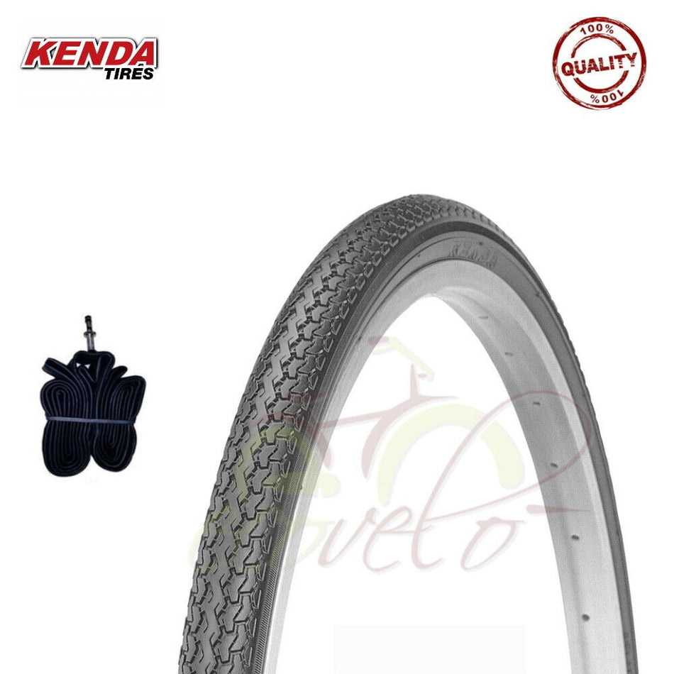 1 copertone Kenda 26x1 3/8 + 1 camera  pneumatici neri (37-590) bici città