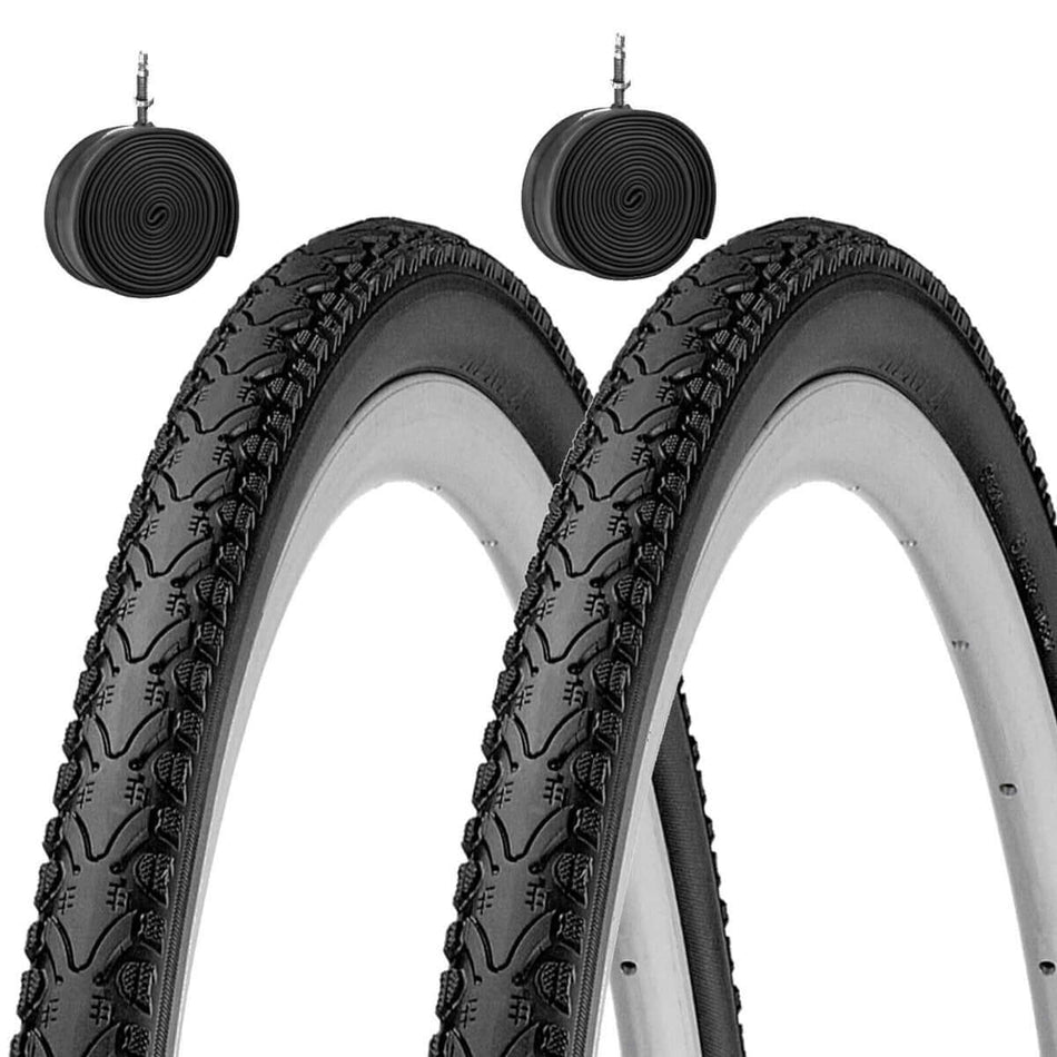 2 tires 26x1.50 (40-559) + slick tire tubes for trekking bike 