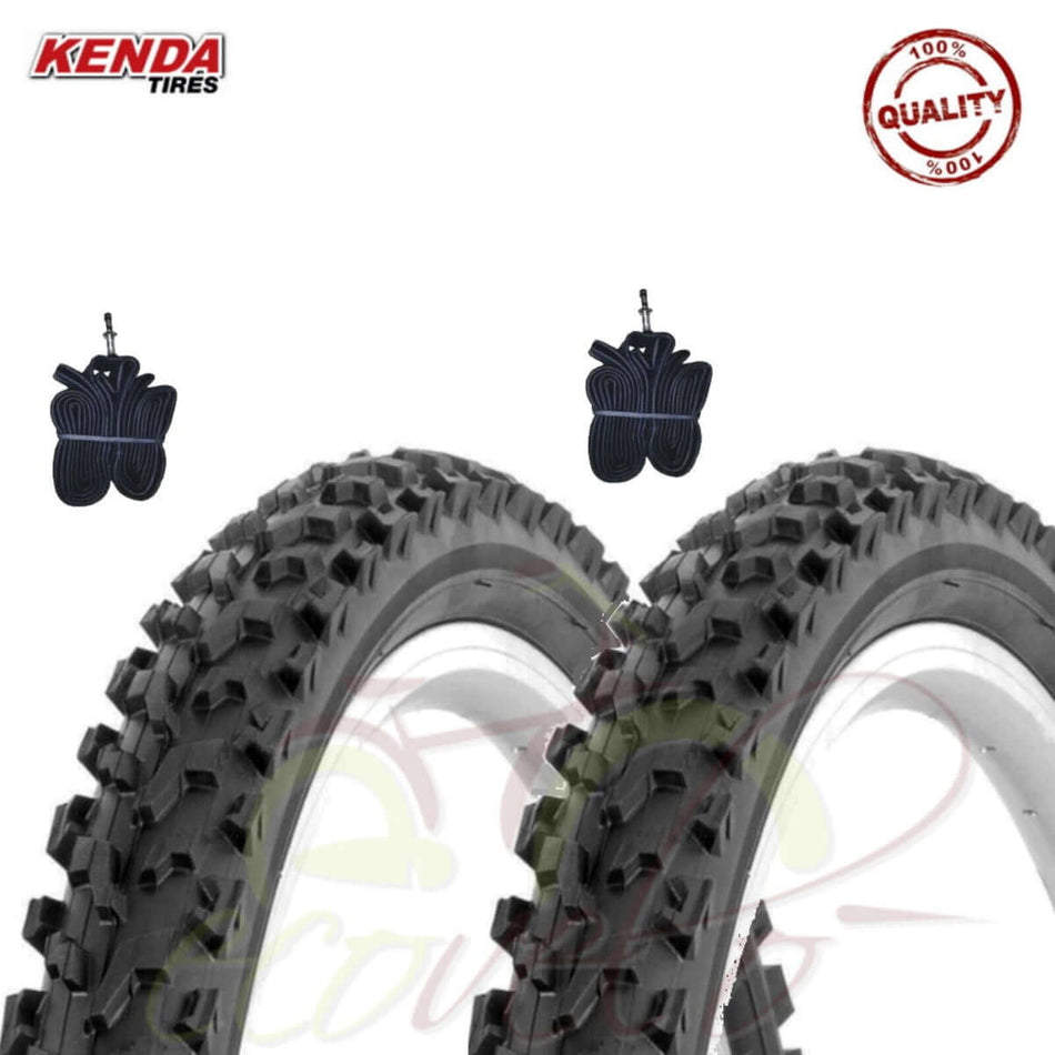 2 MTB tires 26x2.10+tubes Kenda tires black mountain bike tires26"